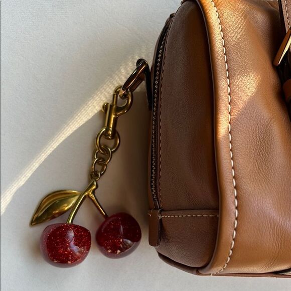 Cherry bag Charm in Gold and Red - Picture 5 of 12